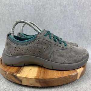 Dansko Elaine Shoes Womens Size 7 Gray Sneakers Walking Comfort Suede Jogging